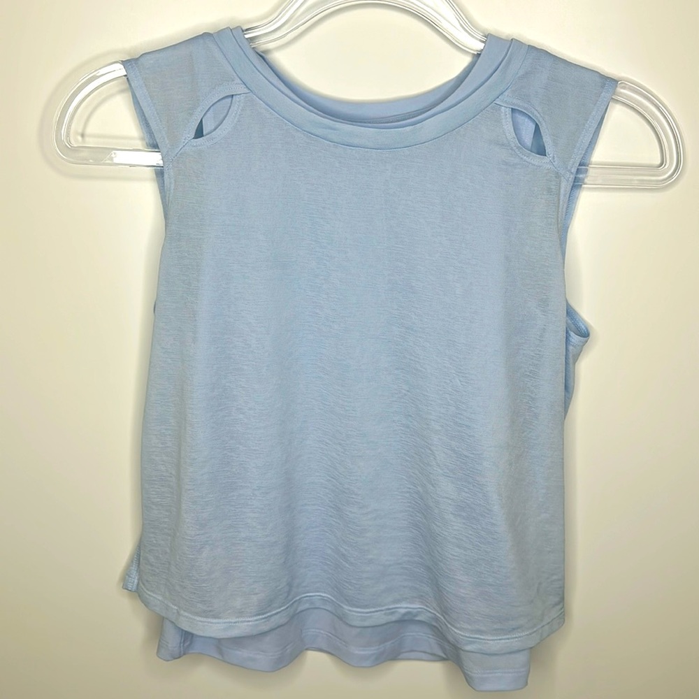 Athleta Girl tank with overshirt.